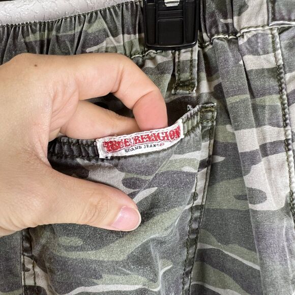 True Religion Womens Camo Jogger Pants Size Small Green Drawstring Y2K - Picture 7 of 7